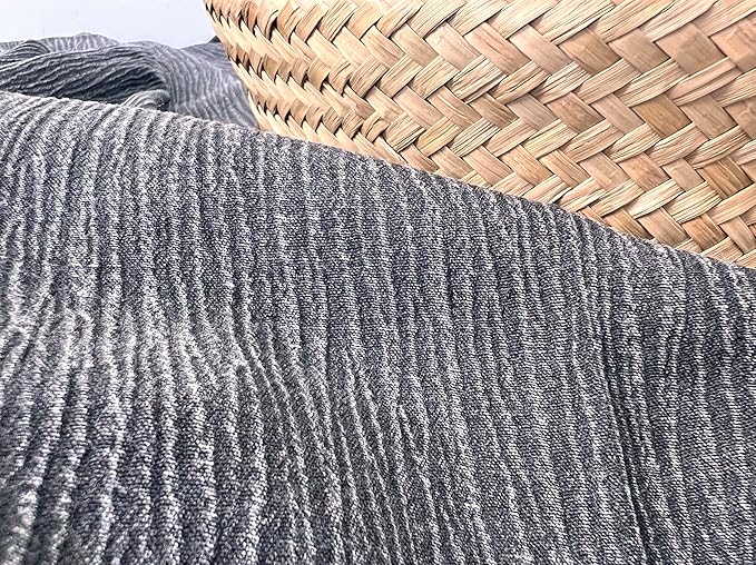 Linen Rayon Blend Fabric by The Linen Lab – Lightweight, Soft, Pre-Washed Material for Sewing, Clothing, Crafts & DIY (1 Yard pre Cut, Grey - Pigment Dyed)
