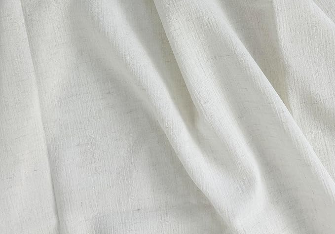 Linen Rayon Blend Fabric by The Linen Lab – Lightweight, Soft, Pre-Washed Material for Sewing, Clothing, Crafts & DIY (1 Yard pre Cut, Ivory with Natural Wrinkle Effect)