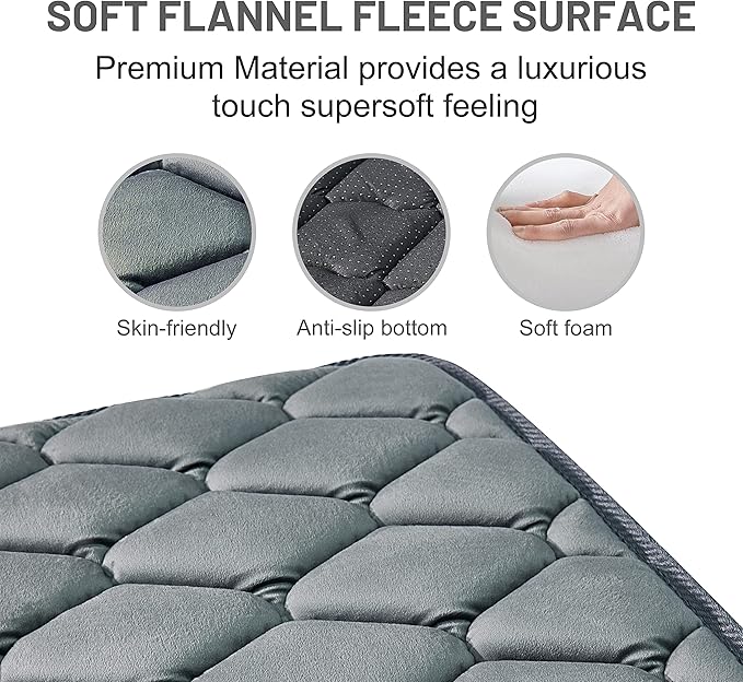luckyvo Dog Crate Mats,Soft Kennel Pads Washable with Anti-Slip Bottom,Dog Kennel Pads for Sleeping,Pets Mattress Cat Dog Beds for Large Medium Dogs(41x27,Grey)