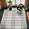 CAMILSON Easy Jute Rug 8x10, Indoor Outdoor Off-White Color Fiber Area Rugs for Entry, Living Room and Bedroom Rug, Checkred Boho Woven Design, Easy-Cleaning, Washable Outside Carpet (8 x 10)