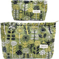 getgto 2 Pcs Makeup Bags, Large Cosmetic Bag Travel Toiletry Bag Organizer for Women, Embroidery Craft,Makeup Bag Small Cosmetic Pouch Purse with Zipper Gifts for Girls Teen
