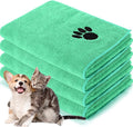Chumia 4 Pack Dog Towels for Drying Pet Grooming Absorbent Dogs Soft Microfiber Quick Drying Winter Large Medium Small Puppy Bath Towels for Kitten Cats Pets(16 x 31 Inch,Green)