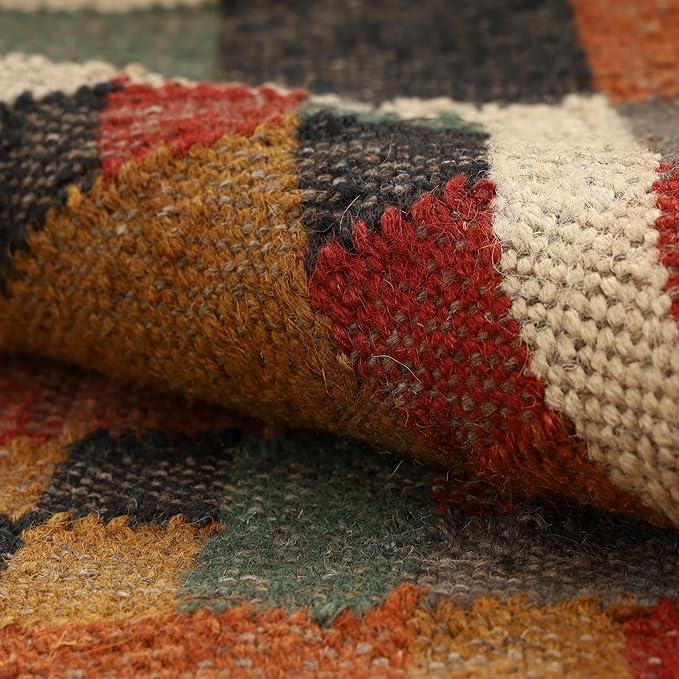 Klim Wool Jute Rug – Handwoven Elegance and Durability (Design 14)