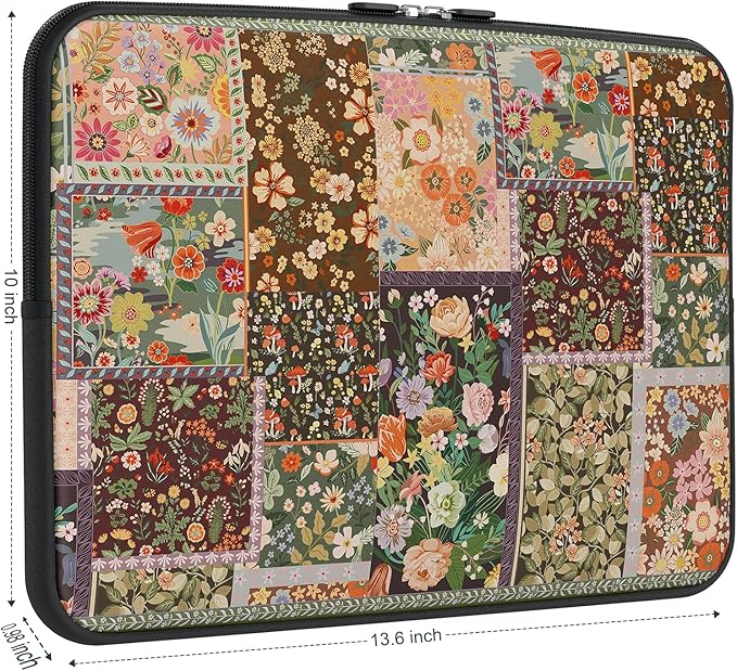 iCasso Laptop Sleeve 13 inch for MacBook Air 13-13.6 inch M3/M2/M1, Cute Laptop Sleeve for MacBook Pro 13 inch, Slim Protective Travel Carrying Case for MacBook Pro 14'', Chromebook HP Dell, Brown