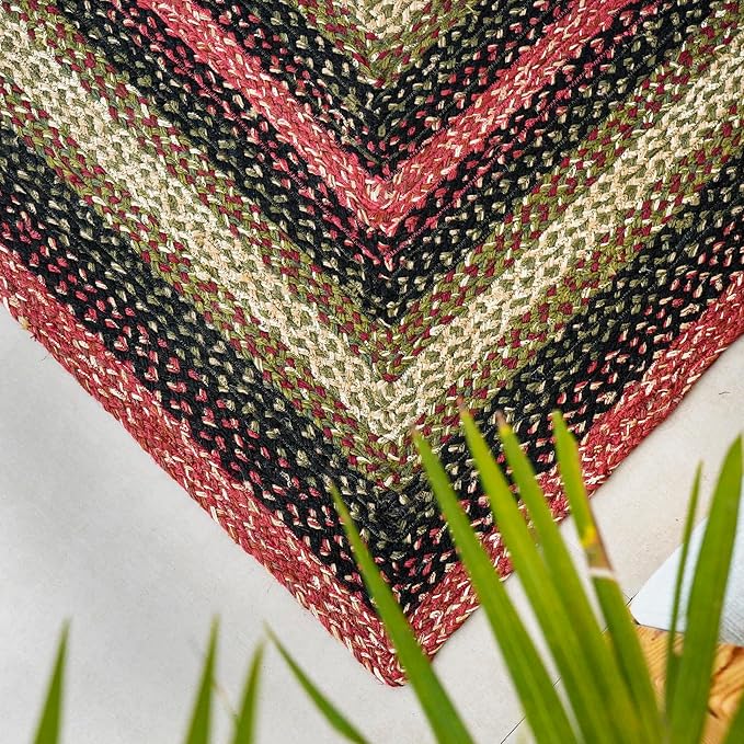 Traditional Jute Braided Rug, Rustic Country Décor for Kitchen, Living Room, Dining Room, Bedroom, Heritage, 10'X14'