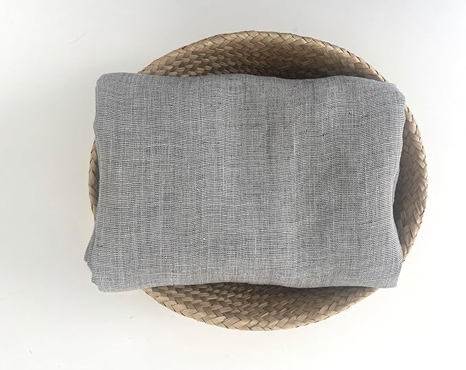 100% Linen Fabric – Yarn Dyed Chambray, Pre-Washed, Lightweight Crisp & Cool Handfeel, 52–54" Wide – The Linen Lab (Dusty Blue 6226, 1y)