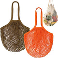 DRWSSR 2pcs Fashion Storage Mesh Bag Reusable Fruit Mesh Bag Shopping Mesh Bag Pure Cotton Portable Mesh Bag Shopping Bag