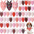 Abbylike 50 Pcs Valentines Day Dog Bandanas Bulk Red and Pink Bandanas for Dogs Triangle Kerchief Bibs Scarf for Pet Romantic Costume Photo Props Accessories Pet Shops Groomers (31.5 x 21.7 x 21.7)