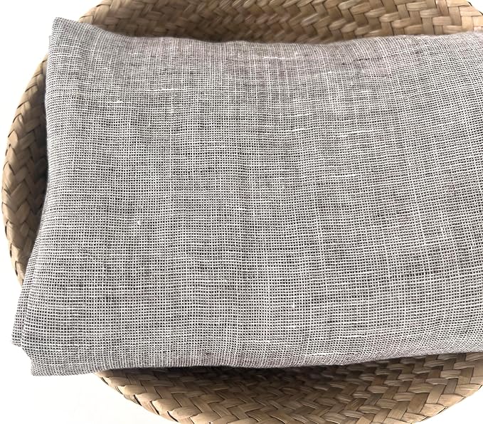 100% Linen Fabric – Yarn Dyed Chambray, Pre-Washed, Lightweight Crisp & Cool Handfeel, 52–54" Wide – The Linen Lab (Oatmeal Brown 7068, 3y)