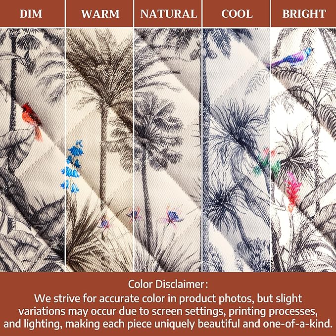 Maison d' Hermine Pot Holders Set 100% Cotton Heat Resistant Potholders 8" x 8" Hot Pads with Loop for Thanksgiving Christmas Decorations BBQ Cooking Baking Handling Hot Pans (Pack of 2, Amazonia)