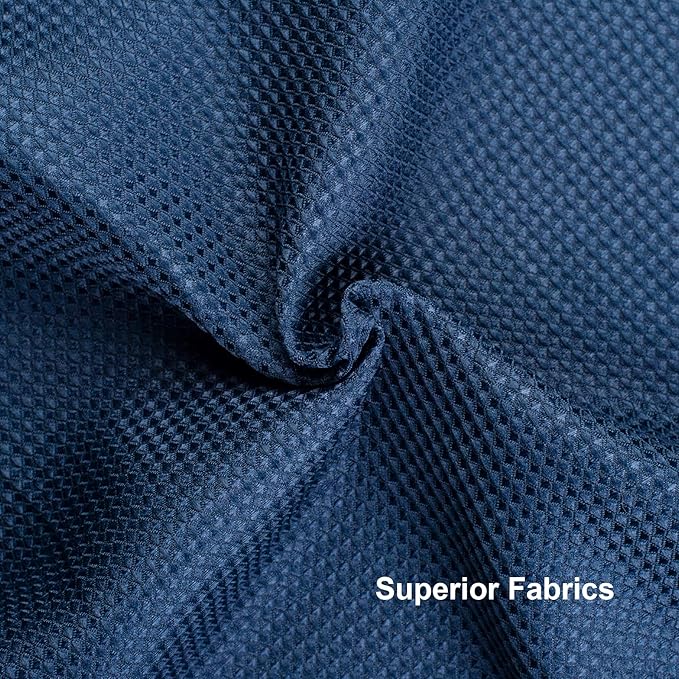 AmazerBath Navy Blue Waffle Shower Curtain Half Size, Stall Shower Curtain Fabric, Hotel Quality Bathroom Shower Curtains, 36 x 72 Inches
