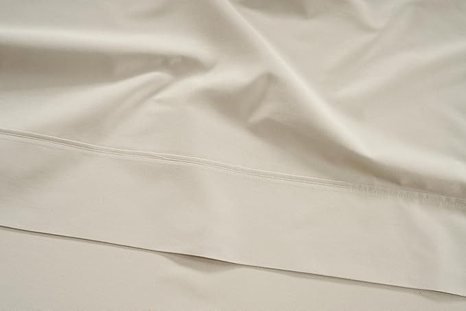 LANE LINEN California King Bed Sheets – 450 Thread Count 100% Cotton Sheets, Soft Sateen Weave, 15” Deep Pocket Fully Elasticized Fitted Sheet, Naturally Cooling & Machine Washable, Ivory