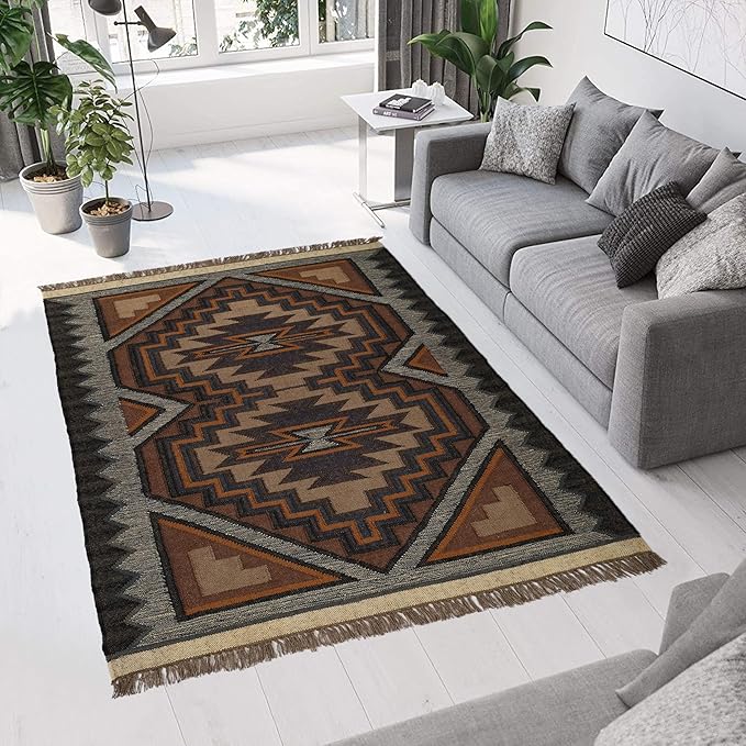 Klim Wool Jute Rug – Handwoven Elegance and Durability (Design 11)