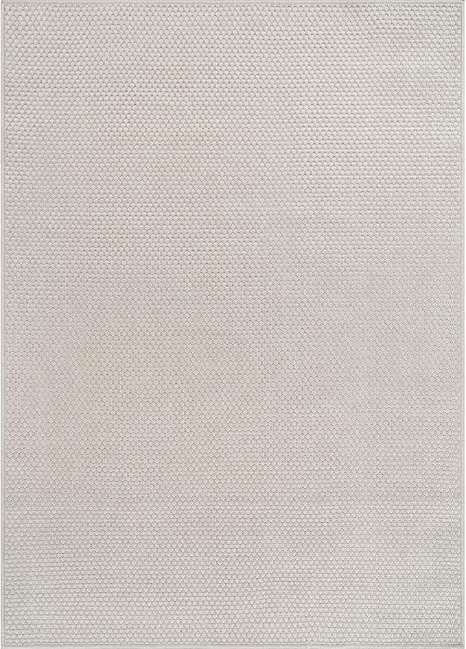 CAMILSON Easy Jute Rug 9x12, Indoor Outdoor Off-White Farmhouse Area Rugs for Living Room Patio and Kitchen Rug, Solid Woven Design, Easy-Cleaning, Washable Outside Carpet Alfombras (9 x 12)