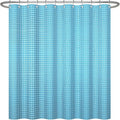 ggaimwf 48x72 Inch Solid Color Shower Curtain for Bathroom Waffle Bath Water Resistant Fabric Curtains Baby Blue Modern Thick Shower Stall Curtain with Metal Hooks