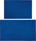 Ample Decor Bath Mats 100% Cotton 24 X 17 & 34 X 20 Inches, Oeko Tex Certified 1350 GSM Solid Construction Thick & Plush, Super Absorbent for Bathroom Floor, Shower – Navy
