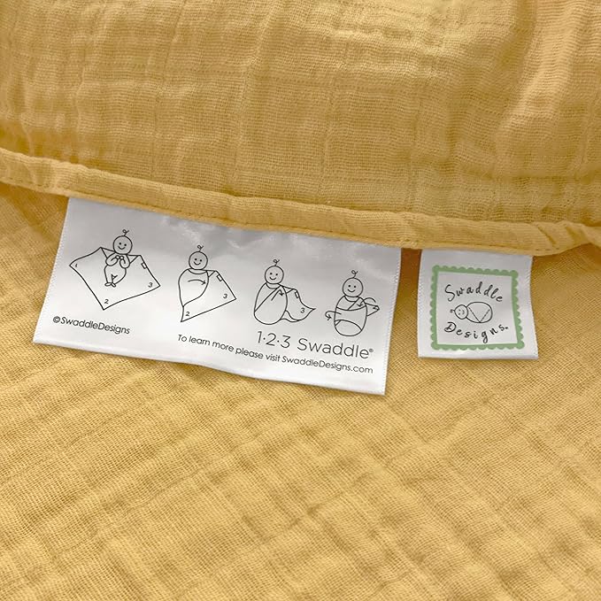 SwaddleDesigns Cotton Muslin Swaddle Blankets for Baby Boy & Baby Girl, Set of 4, Neutral Receiving Blankets for Newborn, Baby Registry & Gift, 46x46 inches, Warm Glow