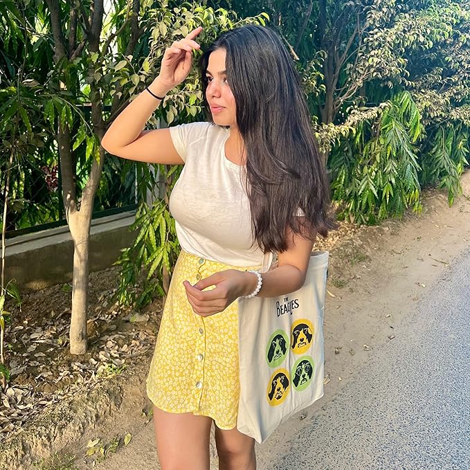 Ecoright Tote Bag for Women with Zipper, Small Tote Bag, Canvas Bag, Reusable Cotton Bag for Beach, Grocery, School & Work