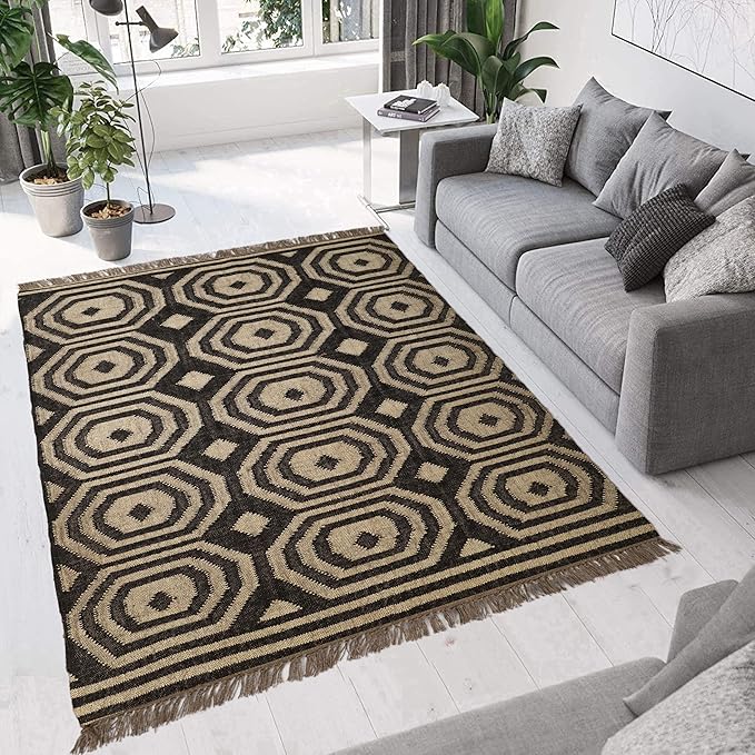 Klim Wool Jute Rug – Handwoven Elegance and Durability (Design 1)