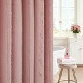 Lameirose Pink Shower Curtain Boho, Cotton Blend Waffle Shower Curtain Textured, Fabric Shower Curtains for Bathroom, Washable 72 x 72
