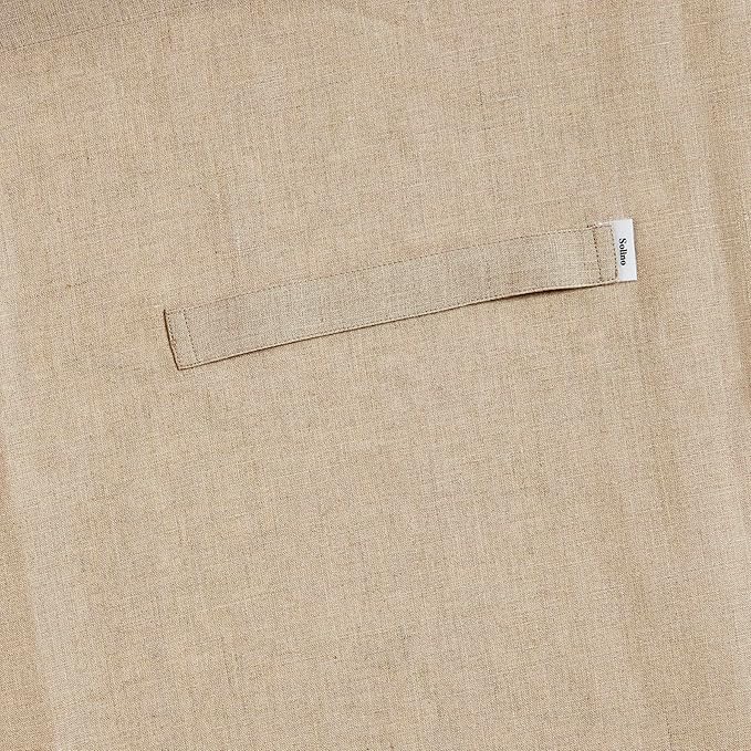 Solino Home Linen Bistro Server Apron - Extra long ties with Pockets - 100% Pure Linen Midi Half Apron for Men and Women