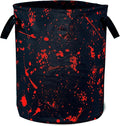 Blood Splattered Laundry Basket Blood Pattern Foldable Oxford Cloth Funny Tote Bag Laundry Hamper Clothes Storage Bucket Organizer For Bathroom/Laundry Storage/Bedroom 17.7x13.7 Inch