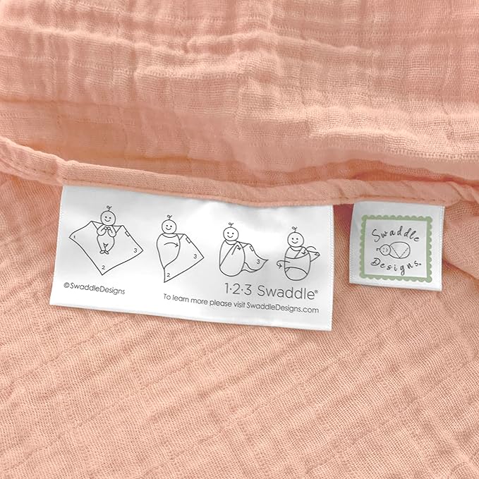 SwaddleDesigns Cotton Muslin Swaddle Blankets for Babies, Set of 4, Neutral Receiving Blankets for Newborn, Baby Registry & Gift, 46x46 inches, Paradise