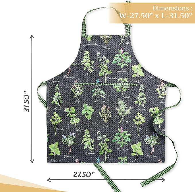 Maison d' Hermine 100% Cotton Apron for women with Pocket Kitchen Chef Apron for Men Cooking Gardening Server Waitress