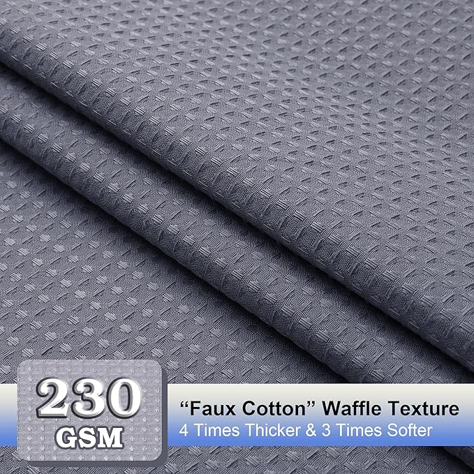 OVZME Stall Fabric Shower Curtain Set - 36x72, Waffle Weave 230GSM Heavy Duty Small Stall Shower Curtains for Narrow Stall Size, Machine Washable Bath Curtain with 12 Plastic Hooks, 36x72 Inch, Grey