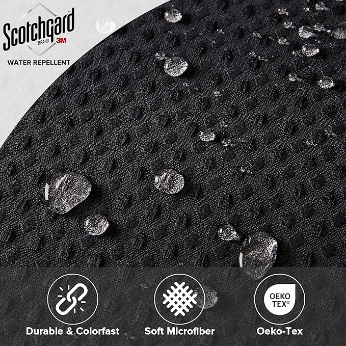 Madison Park Shower Curtain Waffle Weave, Vibrant Dyed, Waffle Shower Curtain 3M Scotchgard Moisture Management, Farmhouse Shower Curtains for Bathroom, Standard: 72x72 Black