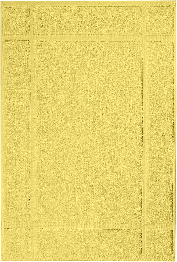 Ample Decor Cotton Bath Mats 24 X 17 Inches, 1350 GSM Oeko Tex Certified Solid Construction Thick & Plush, for Bathroom Floor, Shower – Yellow