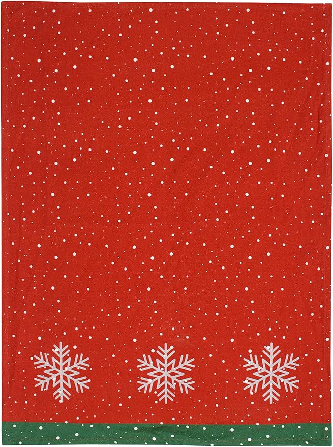 ACCENTHOME Christmas Kitchen Towels Set of 4 - Absorbent Cotton Dish Towel | Merry Christmas Printed Kitchen Linen Bar Towel | Durable Tea Towel For Table Mess & Drying Dishes - Hand Towels 20x28 inch