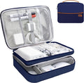 Miavers Electronics Organizer,Travel Cord Organizer Pouch, Portable Cable Organizer Bags, Waterproof Electronic Accessories Storage Case for Cables, Cords, Charger, Phone (Three Layer-NavyBlue)