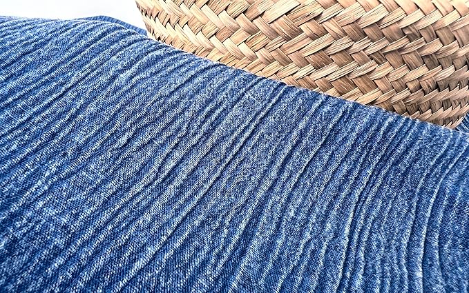 Linen Rayon Blend Fabric by The Linen Lab – Lightweight, Soft, Pre-Washed Material for Sewing, Clothing, Crafts & DIY (3 Yard pre Cut, Blue - Pigment Dyed)