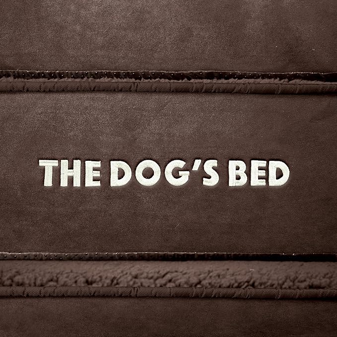 The Dog's Bed Replacement Outer Cover ONLY (Outer Cover ONLY - NO Bed, NO Waterproof Inner) for The Dog's Bed, Washable Plush Fabric, Large Brown Plush, Veterinary Approved