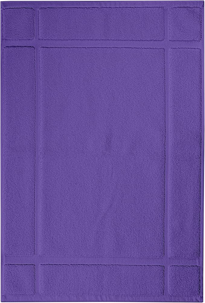 Ample Decor Cotton Bath Mats 24 X 17 Inches, 1350 GSM Oeko Tex Certified Solid Construction Thick & Plush, for Bathroom Floor, Shower – Purple