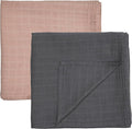 Huxie Swaddle - 100% Organic Cotton - Muslin Swaddle Blankets for Newborn, 47" x 47" 2-Pack (Blush/Soft Grey)