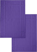 Ample Decor 100% Cotton Bath Mats 34 x 20 Inches, Quick Dry, 1350 GSM Banded Border Shower Bathroom Floor Mat, Not Bathroom Rug - Purple, 2 Pack