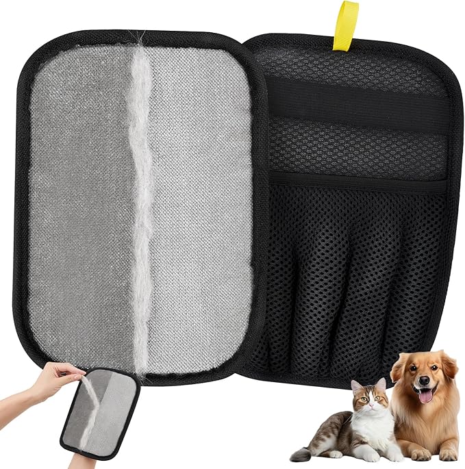 SUPVOL 【2Pcs】 Pet Hair Removal Glove for Cats & Dogs, Upgraded Five-Finger Electrostatic Pet Hair Gloves, Reusable Magic Brush Pet Hair Remover Tool for Laundry, Couch, Carpet, Car Seat, Clothing