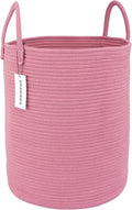 XUANGUO Cotton Rope Laundry Basket Hamper for Clothes Woven Storage Basket for Living Room Bedroom Boho Tall Rope Baskets for Blanket Toys Pillow Towels Baby Nursery Hamper Bin grape purple