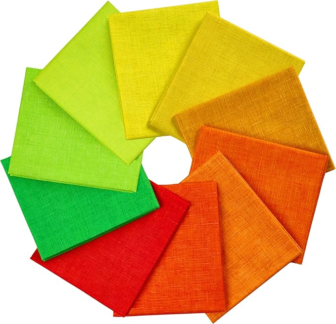 Craftido - 11 Options Solids with Tweed Tonals - Assorted Color Cotton Quilting Fabric Bundles 10pcs Fat Quarters 18"x21" - Medium Weight 5.2oz - for Quilting, Sewing and Crafts - Fruit&Garden