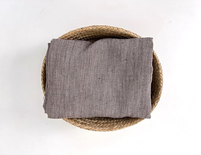 100% Linen Fabric – Yarn Dyed Chambray, Pre-Washed, Lightweight Crisp & Cool Handfeel, 52–54" Wide – The Linen Lab (Brown 4825, 3y)