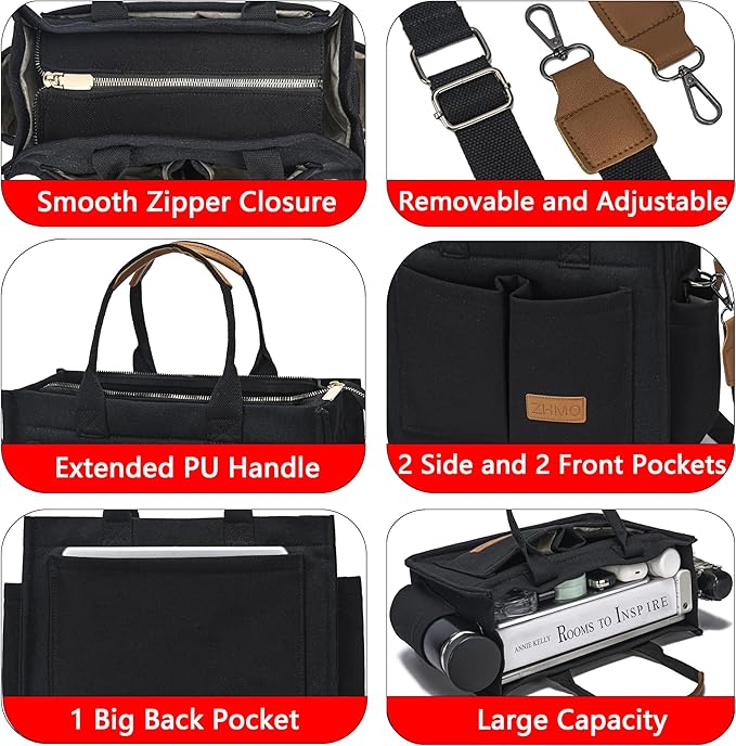 ZHMO Canvas Tote Bag for Women,Women's Bags Crossbody Bags Work Laptop Tote Bag Large Handbags Purse for Travel Nurse Teacher