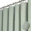 BTTN Stall Fabric Shower Curtain, 54x78 Inch Long Linen Textured Heavy Duty Thick Shower Curtain Set with 10 Plastic Hooks, Hotel Spa Weighted Waterproof Neutral Bath Curtains for Bathroom, Sage Green