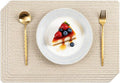 POLYTE Indoor/Outdoor Washable Woven Vinyl Table Dining Placemats, Set of 4