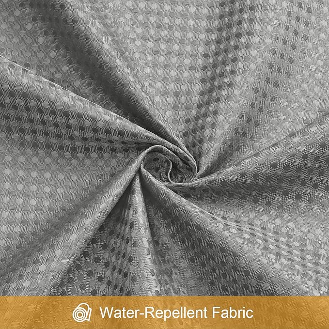 Craidlela 3 in 1 Shower Curtain Set, Grey Waffle Shower Curtain and PEVA Liner Set with 12 Stainless Steel Shower Curtain Hooks, Gray Waterproof Fabric Shower Curtains for Bathroom, 72 W x 72 H