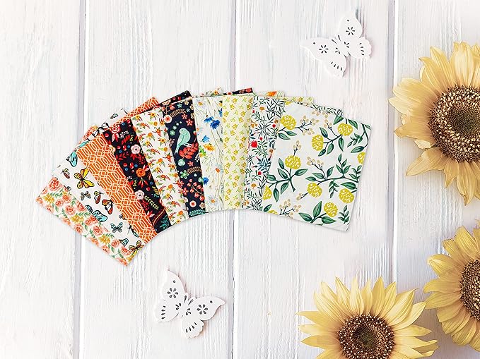 Craftido -25 Options- 100% Cotton Quilting Fabric Bundles 10pcs Fat Quarters 18”x21”-Medium Weight 5.2 oz- Soft Cotton for Quilting, Sewing Project, Patchwork, DIY Crafts – Secret Garden
