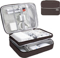 Miavers Electronics Organizer,Travel Cord Organizer Pouch, Portable Cable Organizer Bags, Waterproof Electronic Accessories Storage Case for Cables, Cords, Charger, Phone (Three Layer-Brown)