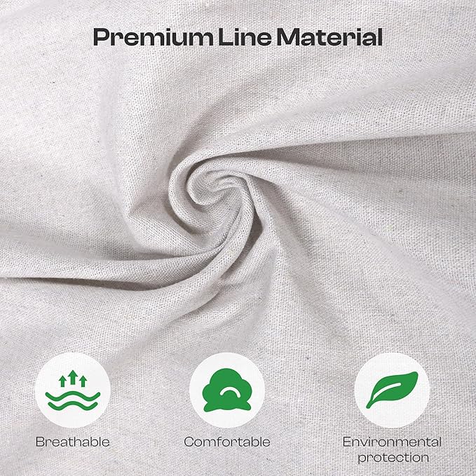 Caydo White Linen Fabric, (62In x 19In) Large Size Linen Material for Making Garment Craft Flower Pot Interior Decoration