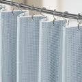 Vipfree 3 in 1 Shower Curtain Set, Waffle Shower Curtain and Liner Set with 12 Double Sided Shower Curtain Hooks, 258GSM Luxury Weighted Cloth Shower Curtains for Bathroom, 72 W x 72 H, Fog Blue